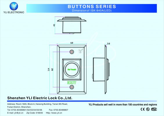 Nút bấm mở cửa ISK-840A(LED)